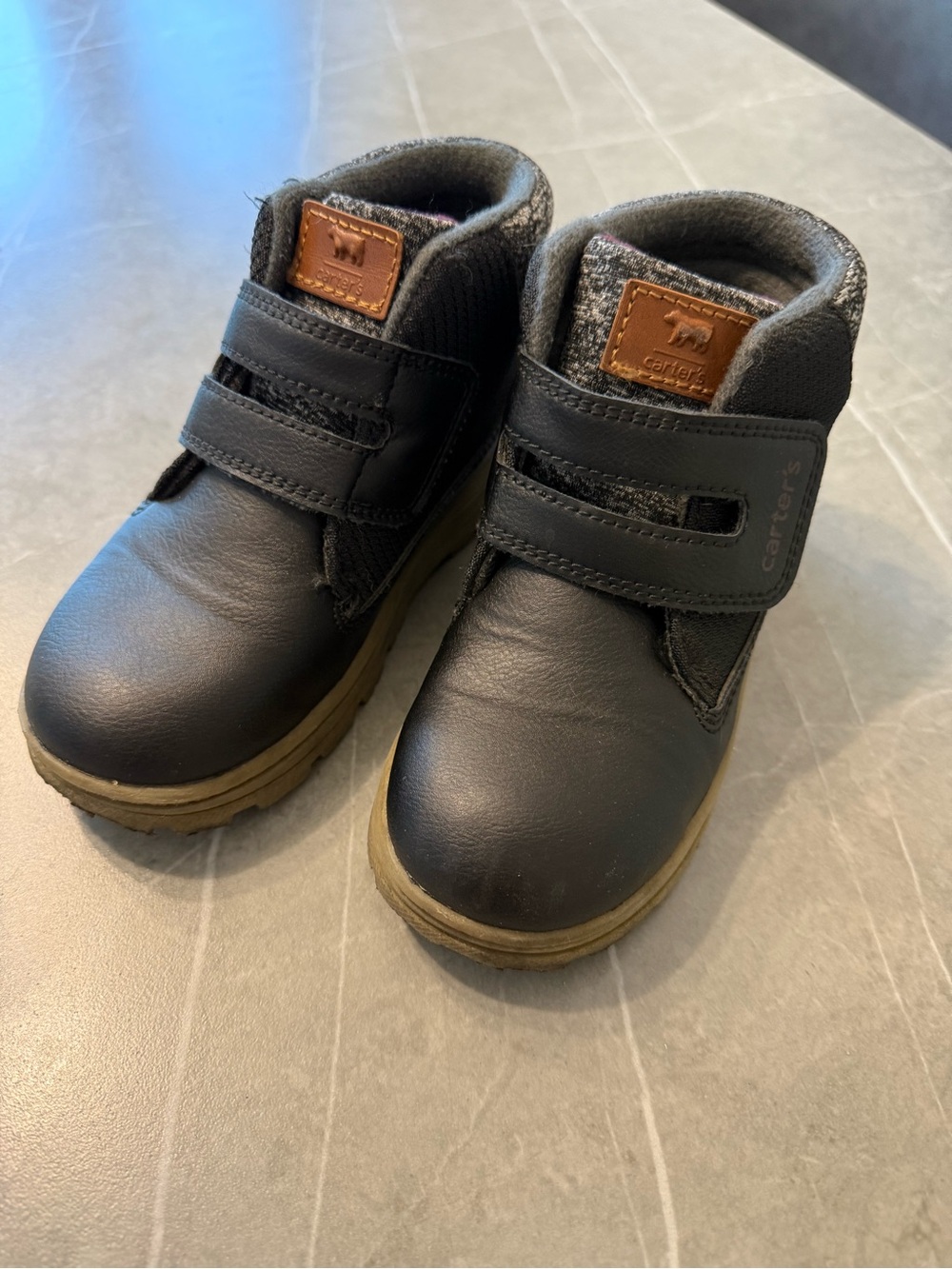 Carter's Black Leather Velcro Boots Sz. 10M